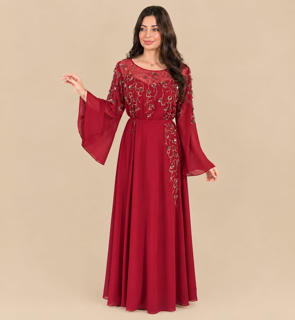 A dress with a luxurious touch